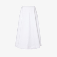 Льняная юбка миди средней посадки с расклешенным краем Valentino Garavani, цвет bianco ottico