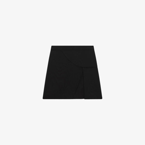 Льняная мини-юбка erin с разрезом спереди Reiss, черный