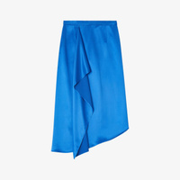 Атласная юбка миди с драпировкой zope Lk Bennett, синий