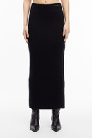 Шерстяная юбка в рубчик Calvin Klein, черный