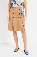 Двубортная юбка с разрезами спереди Emme, коричневый