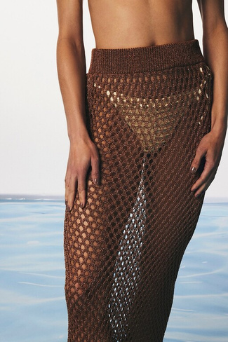 Пляжная юбка с перфорацией Penti, коричневый