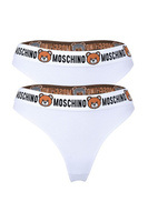 Стринги с логотипом на талии - 2 пары Moschino Underwear, белый