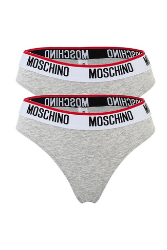 Бразильское бикини из хлопка - 2 пары Moschino Underwear, серый
