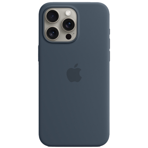 Чехол-крышка Apple Silicone Case with MagSafe для Apple iPhone 15 Pro Max, силикон, синий (MT1P3ZM/A)