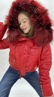 MIA: стильная укороченная модель куртки с мехом финской красной лисы и утеплителем альполюкс - Дополнительно широкий поя