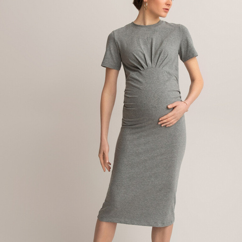 Платье для периода беременности прямое короткие рукава XL серый