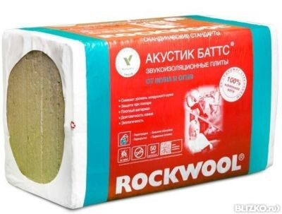 Негорючая изоляция ROCKWOOL, ЛАЙТ Баттс Скандик, 800*600*50 мм