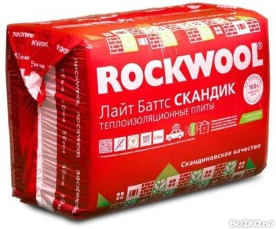 Негорючая изоляция ROCKWOOL, ЛАЙТ Баттс Скандик, 1200*600*100 мм