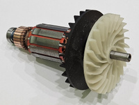 Якорь (Ротор) с вентилятором для шлифмашины Интерскол ПШМ-300 Э(s/n 30.**) и Интерскол ПШМ-300Э-01
