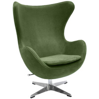 Кресло EGG STYLE CHAIR зеленый, искусственная замша Bradexhome
