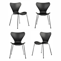 Комплект из 4-х стульев Seven Style чёрный с хромированными ножками Bradexhome