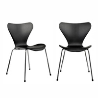 Комплект из 2-х стульев Seven Style чёрный с хромированными ножками Bradexhome