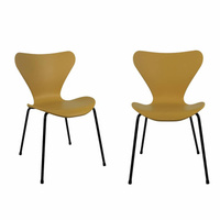 Комплект из 2-х стульев Seven Style горчичный с чёрными ножками Bradexhome