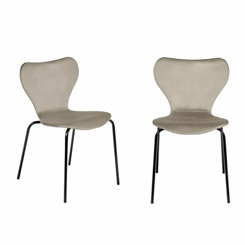 Комплект из 2-х стульев Seven Style латте велюр с чёрными ножками Bradexhome