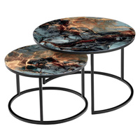 Набор кофейных столиков Tango космический с чёрными ножками, 2шт Bradexhome