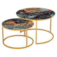 Набор кофейных столиков Tango космический с ножками матовое золото, 2шт Bradexhome