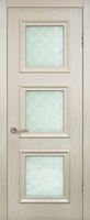 Межкомнатная дверь Triplex Doors «Мадрид 3», Белая патина / Белая лиственница