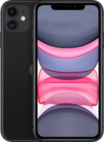 Смартфон Apple A2221 iPhone 11 128Gb 4Gb черный моноблок 3G 4G 1Sim 6.1" 828x1792 iOS 15 12Mpix 802.11 a/b/g/n/ac/ax NFC