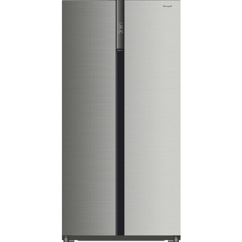 Холодильник Weissgauff WSBS 590 NoFrost Inverter Premium Inox Glass двухдверный, 3 года гарантии, Ширина 91 см, Большой