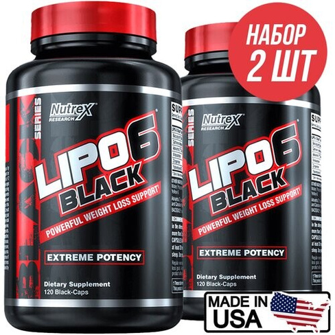 Жиросжигатель Nutrex Lipo-6 Black - 240 капсул (USA Version) (2 шт по 120 капсул)