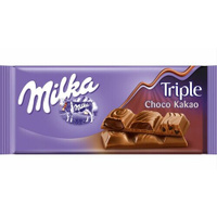 Шоколадная плитка Milka Triple Chocolate / Милка Трипл Шоколад 90 г. (Германия)