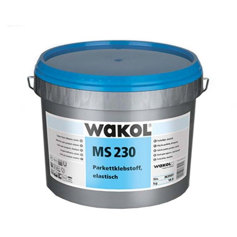 Клей для паркета однокомпоментный полимерный эластичный Wakol MS 230 Parkettklebstoff, elastisch 18 кг Клей для напольны