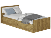 Двуспальная кровать Грени Дуб Крафт / Белый, 90х200 см, С основанием настил, Отделка ЛДСП