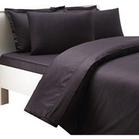 Двойной атласный Комплект постельного белья Tac, базовый черный
