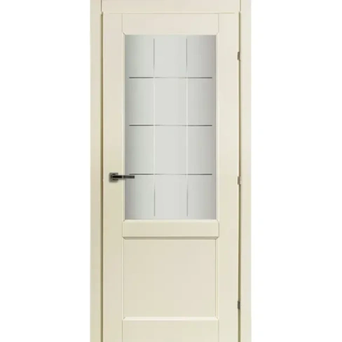 Дверь межкомнатная Катрин Крем остекленная CPL ламинация цвет бежевый 70x200 см (с замком) КРАСНОДЕРЕВЩИК