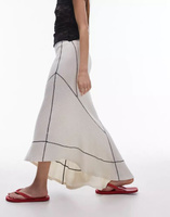 Кремовая асимметричная юбка из джерси со вставками Topshop