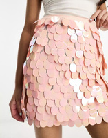 Розовая мини-юбка с пайетками ASOS