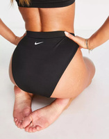 Черные базовые плавки бикини с завышенной талией Nike