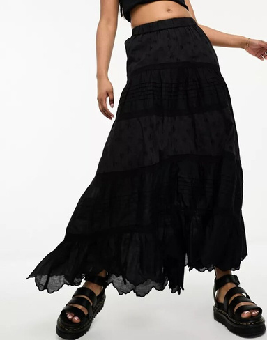 Черная юбка Prairie Reclaimed Vintage, ограниченная серия