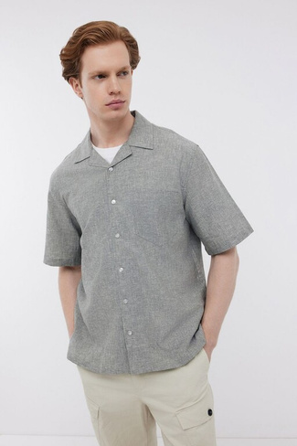 BAON Рубашка прямого кроя из льна и хлопка (арт. BAON B6824008)