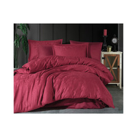 Комплект постельного белья Clasy с двойным жаккардовым хлопковым атласом Hemera V2 Бордовый красный