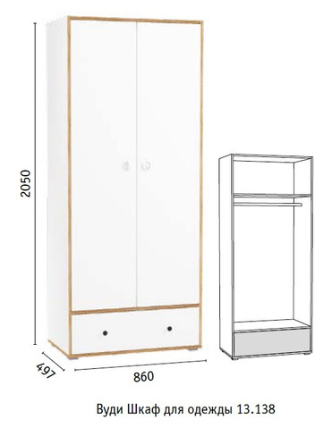 Шкаф для одежды Вуди (МФ Моби)